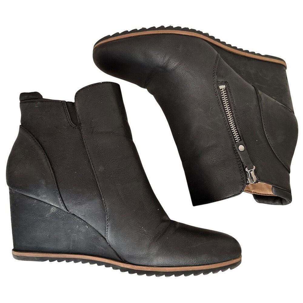 Soul Naturalizer Womens Size 10M Haley Black Wedge Boots Shoes Careerwear Witchy - Picture 7 of 16